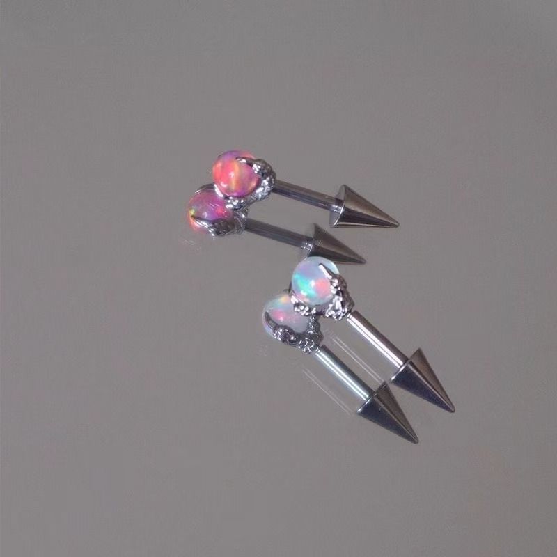 Earring Alloy Through Gemstone Faux Claw