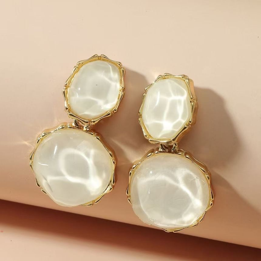 Drop Asymmetrical Earring Alloy Ripple