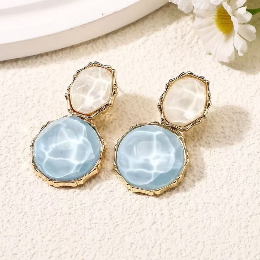 Drop Asymmetrical Earring Alloy Ripple