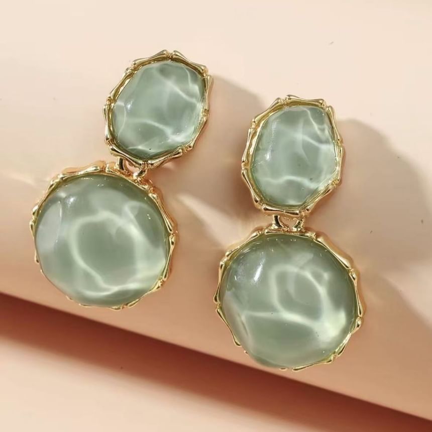 Drop Asymmetrical Earring Alloy Ripple