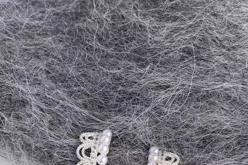 Lace Faux Huggie Pearl Earring Alloy