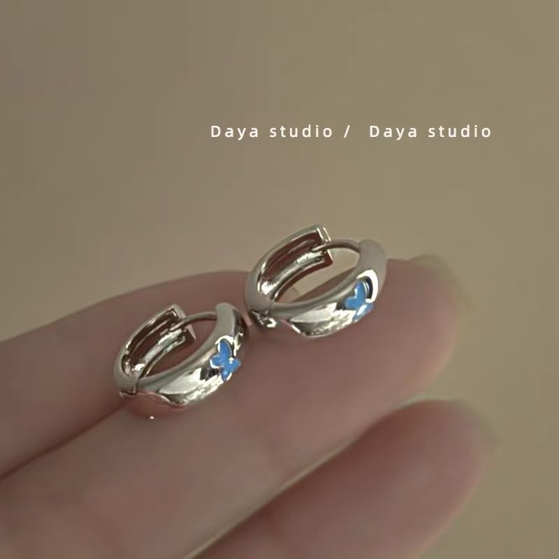Alloy Earring Huggie Glaze Butterfly