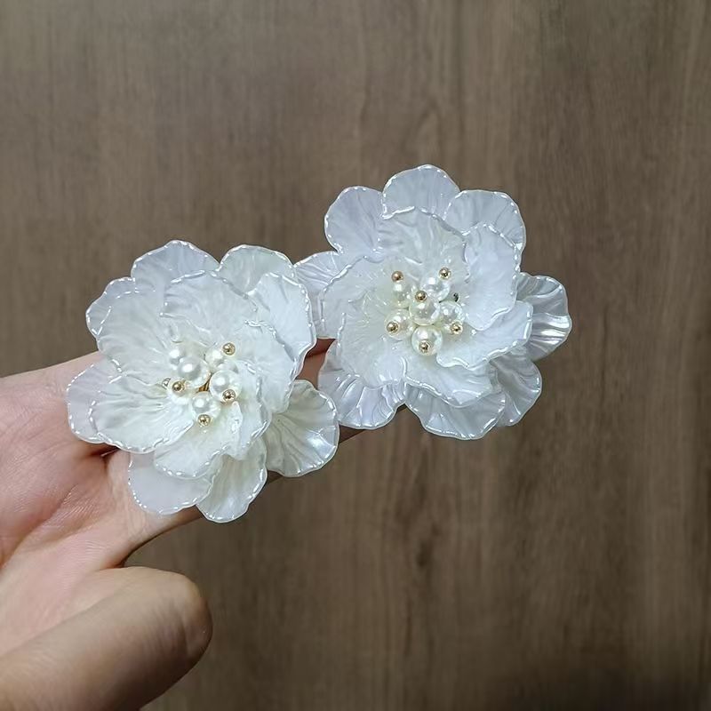 Floral Statement Alloy Faux Earring Pearl