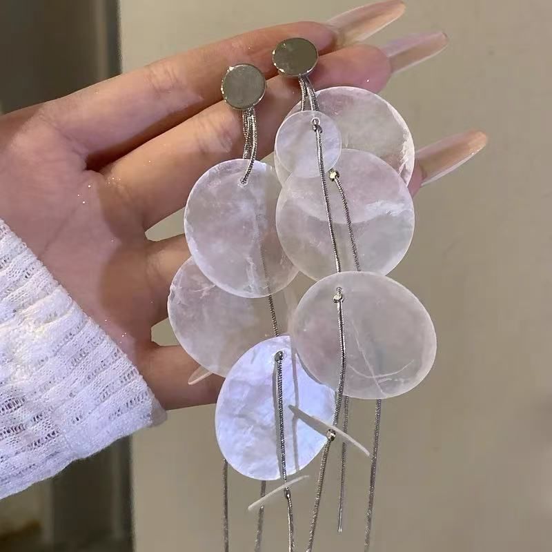 Statement Earring Disc Alloy Shell