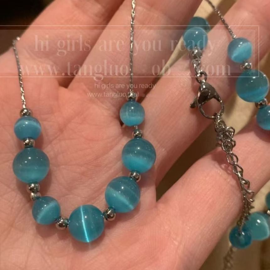 Gemstone Alloy Faux Choker Bead