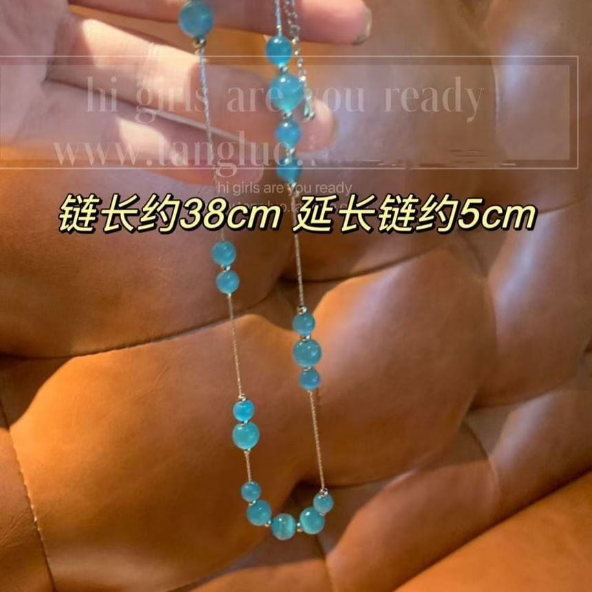 Gemstone Alloy Faux Choker Bead