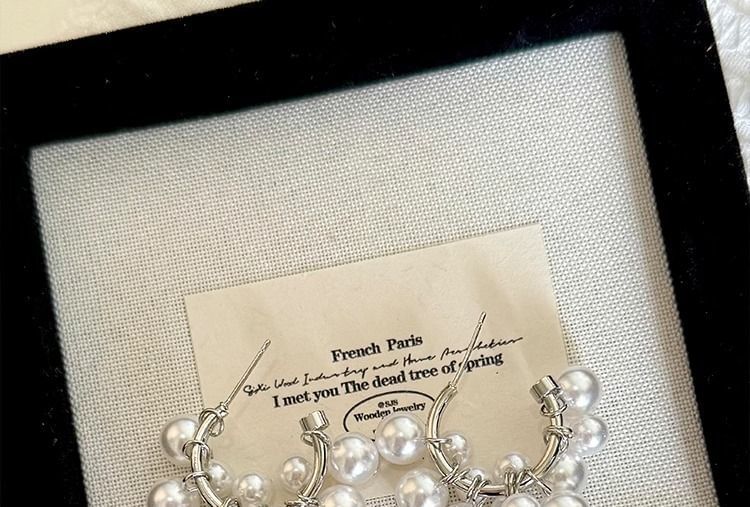 Pearl Earring Alloy Drop Faux