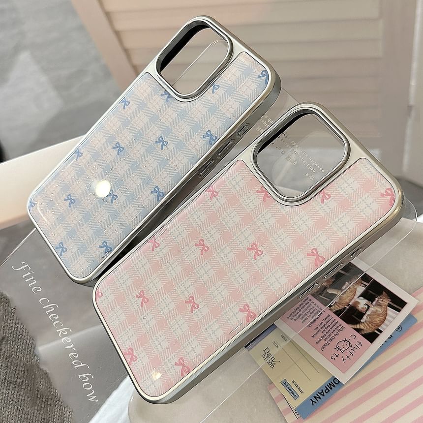 Bow Case Plaid Phone