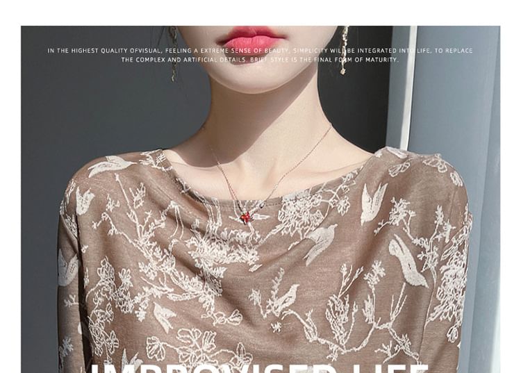 Short-Sleeve Round Neck Floral Tee