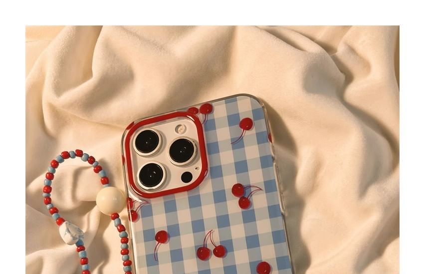 iPhone Beaded Cherry Case Print Strap Set /