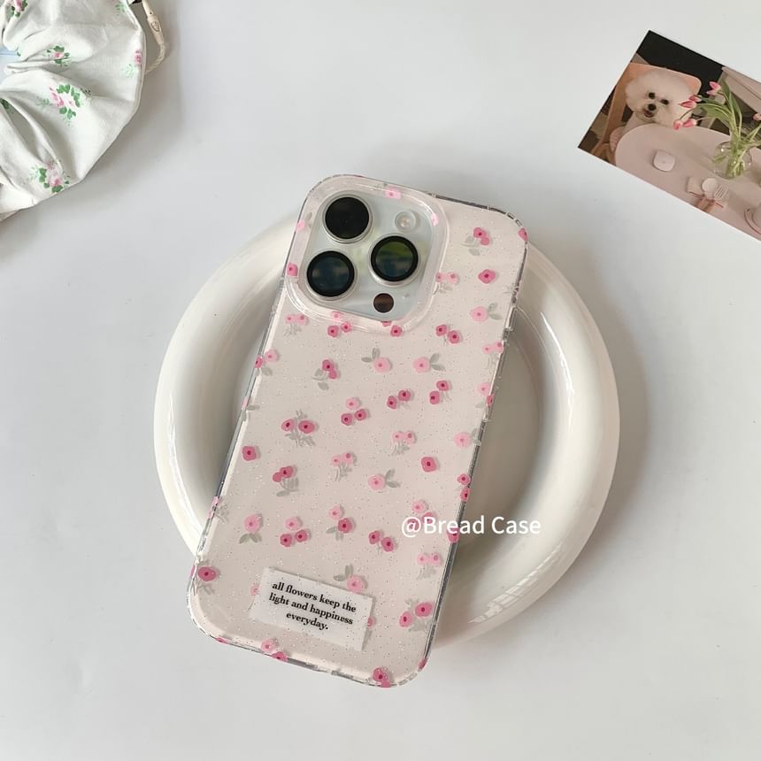 Beaded / Print Strap iPhone Case Set Floral