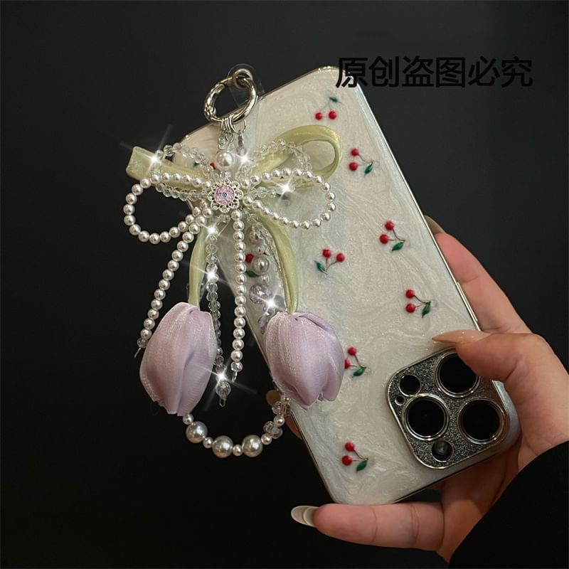 Pearl Phone Lanyard Pad Faux with