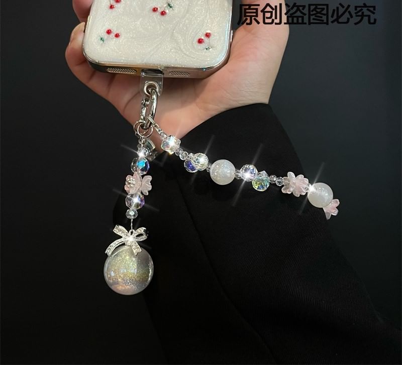 Pad Lanyard with Pearl Phone Faux