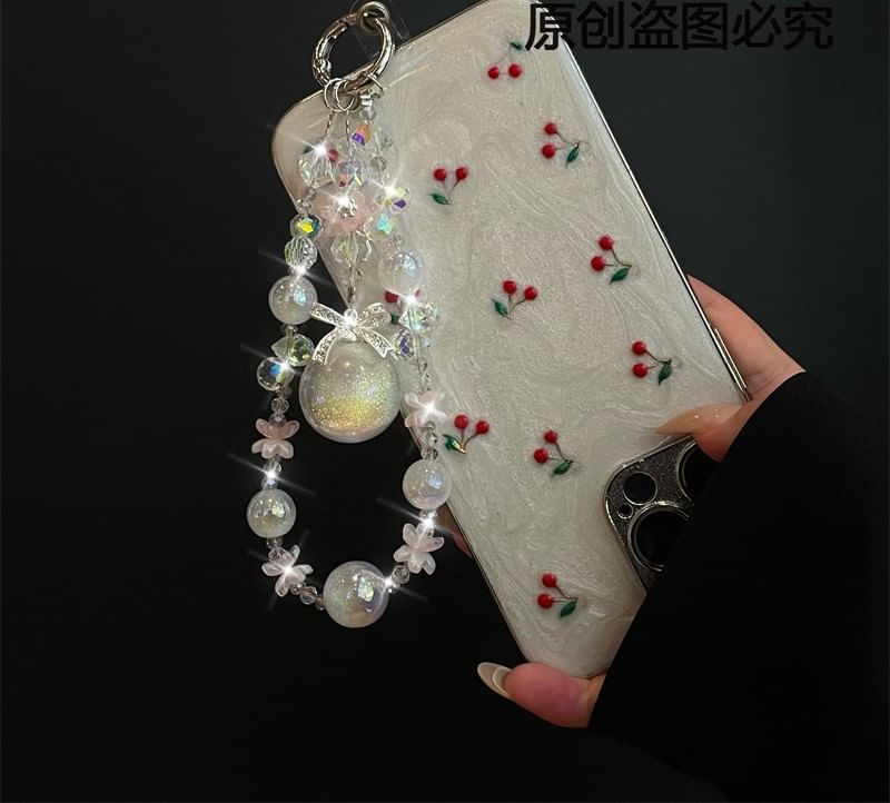 Pad Lanyard with Pearl Phone Faux