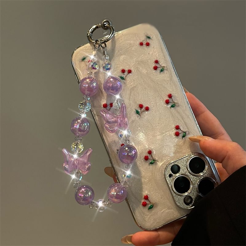 Beaded Lanyard Phone Butterfly