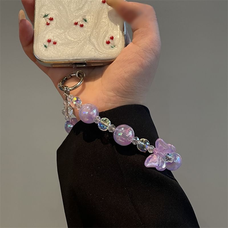 Beaded Lanyard Phone Butterfly