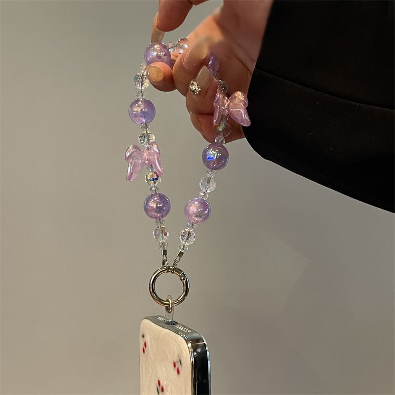 Beaded Lanyard Phone Butterfly