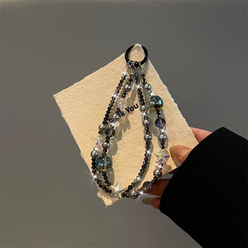 Faux Phone Lanyard Star Pearl
