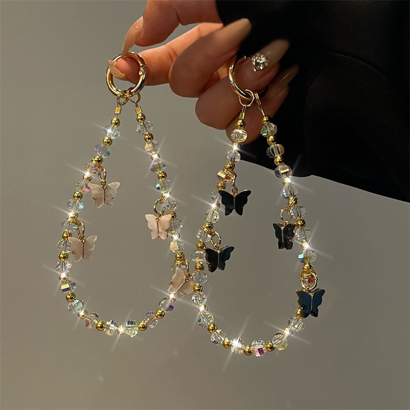 Phone Lanyard Beaded Butterfly