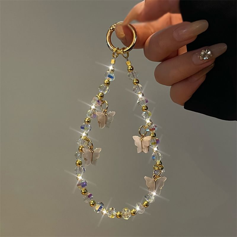 Phone Lanyard Beaded Butterfly