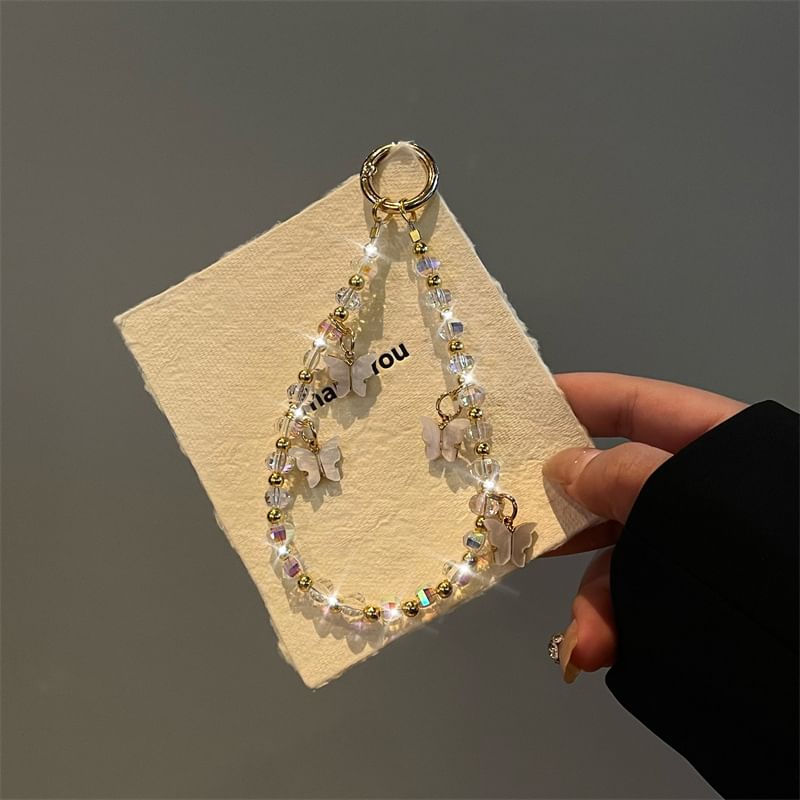 Phone Lanyard Beaded Butterfly