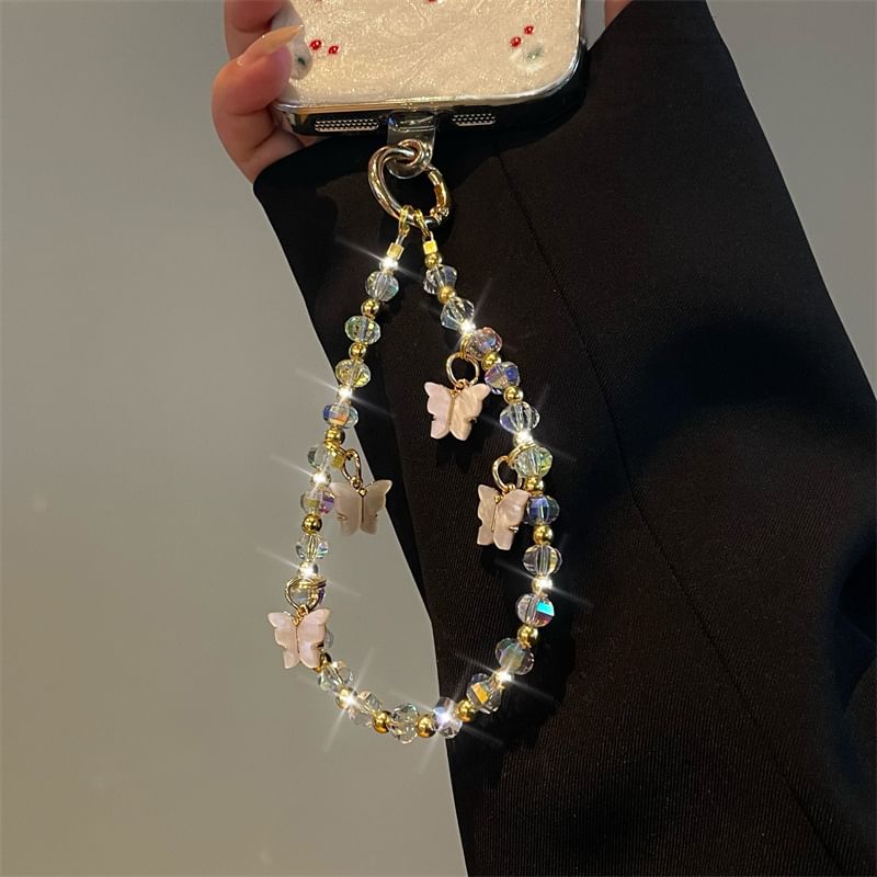Phone Lanyard Beaded Butterfly
