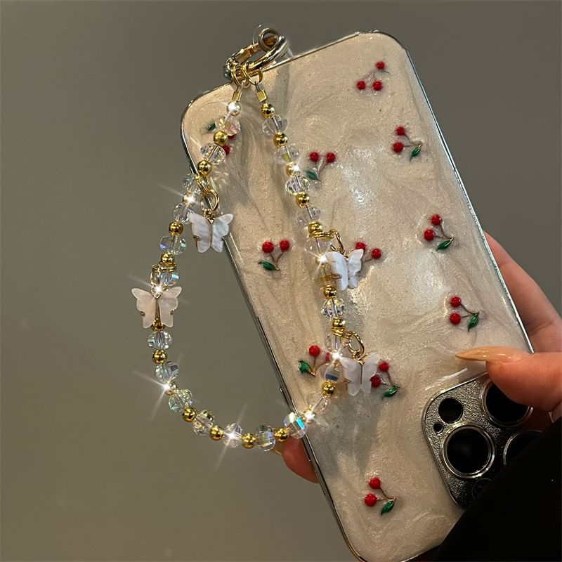 Phone Lanyard Beaded Butterfly