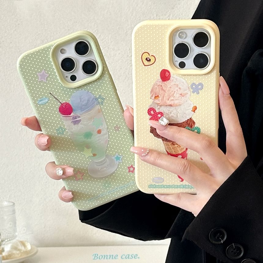 Cream Print Case Phone Ice