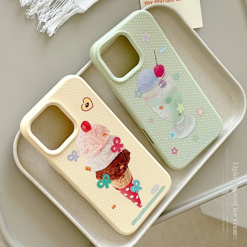 Cream Print Case Phone Ice