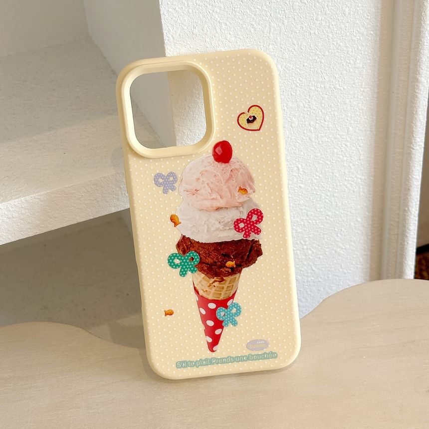 Cream Print Case Phone Ice
