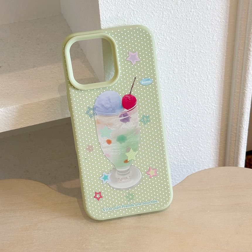 Cream Print Case Phone Ice
