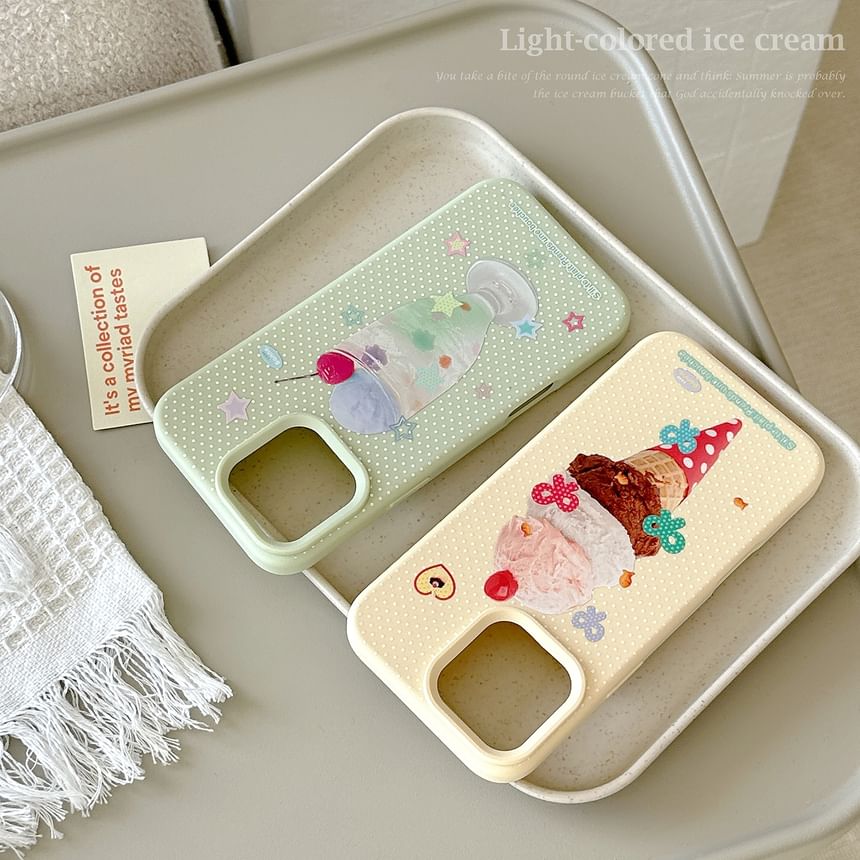 Cream Print Case Phone Ice