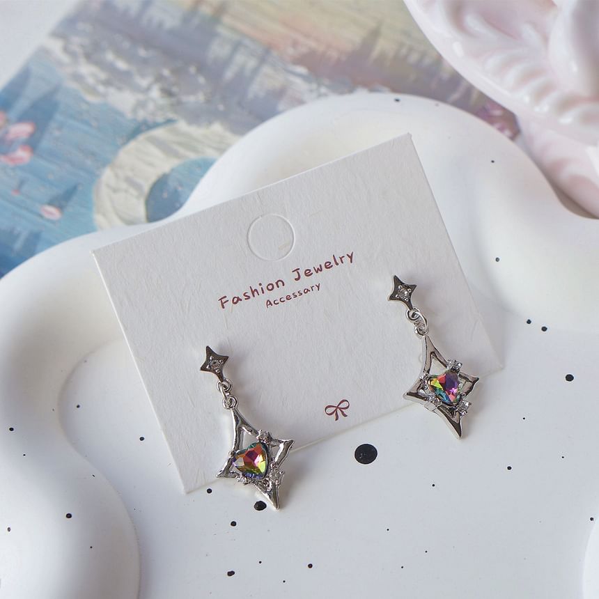 Gemstone On Dangle Earring / Clip