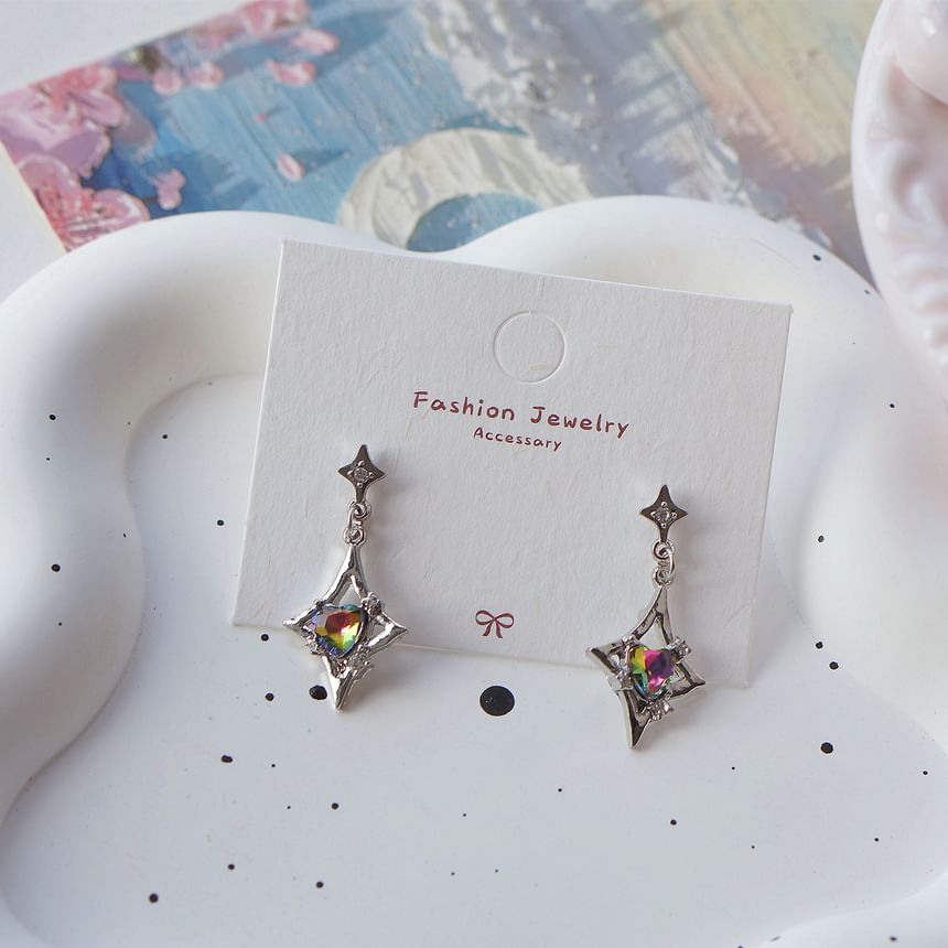 Gemstone On Dangle Earring / Clip