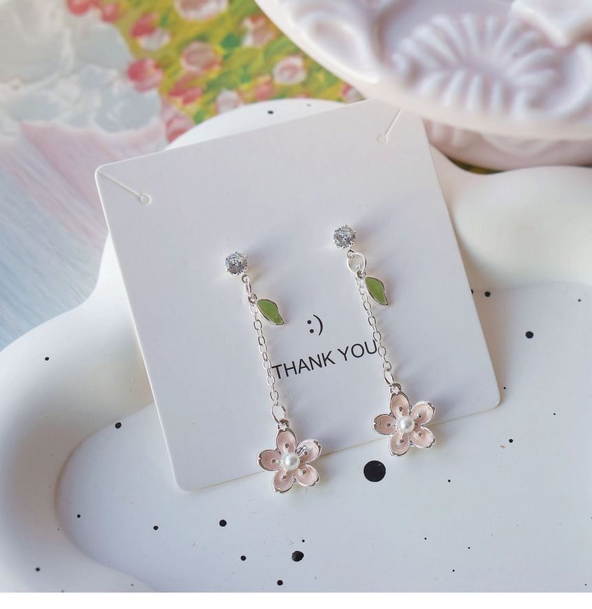 Dangle Floral Clip On / Set Earring