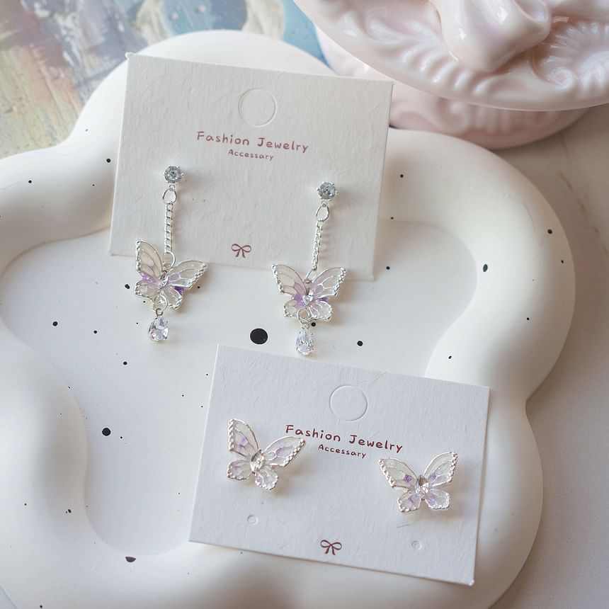 Butterfly On Dangle Clip / Earring