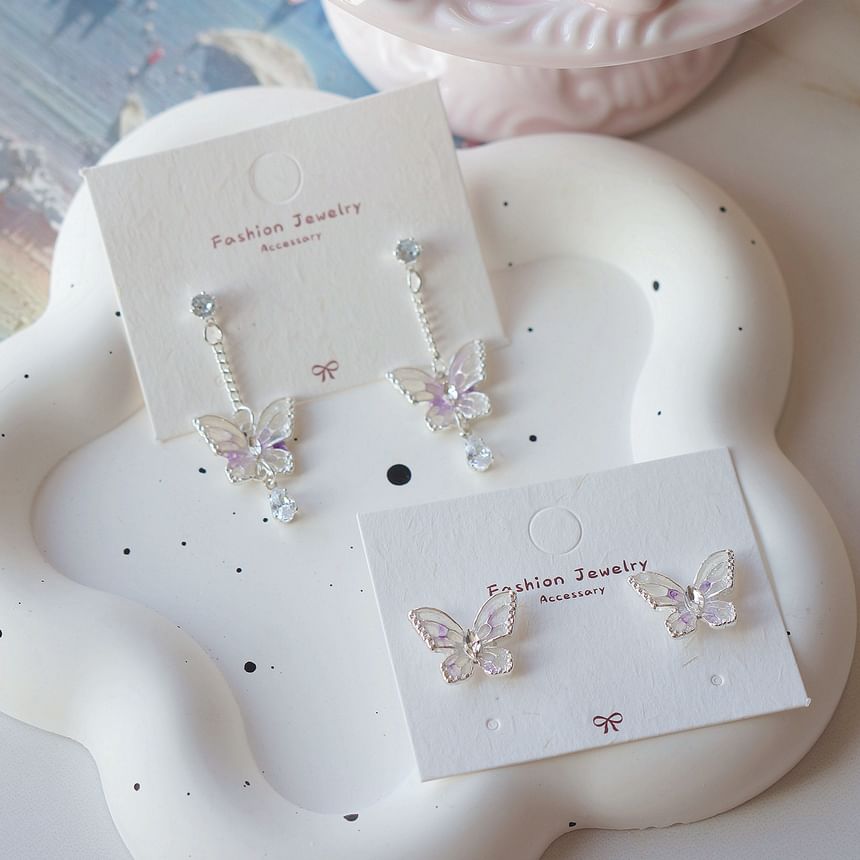 Butterfly On Dangle Clip / Earring