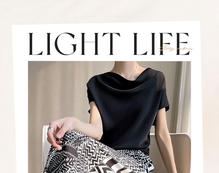 High Waist Patterned Satin Midi A-Line Skirt