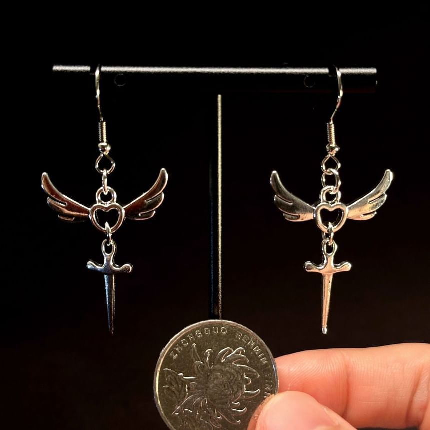 Wing Earring Sword Dangle