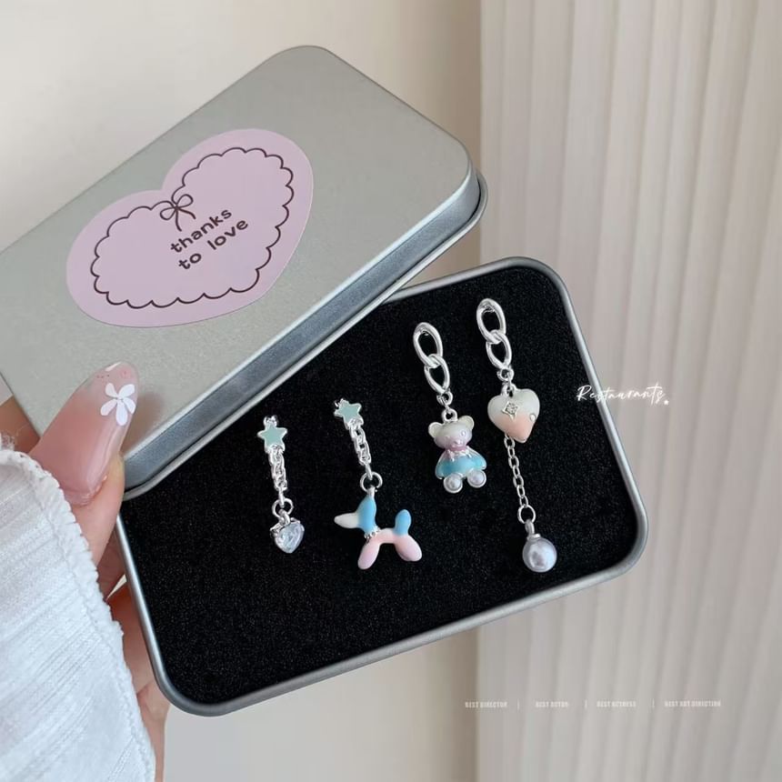 Earring Bear Dangle Asymmetrical