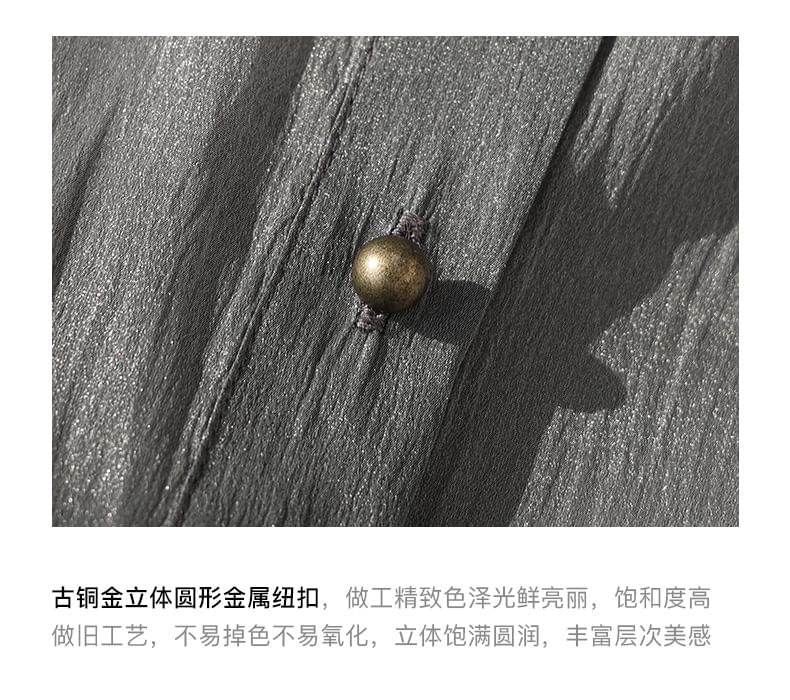 Set: Long-Sleeve Two Tone Sheer Shirt + Camisole Top