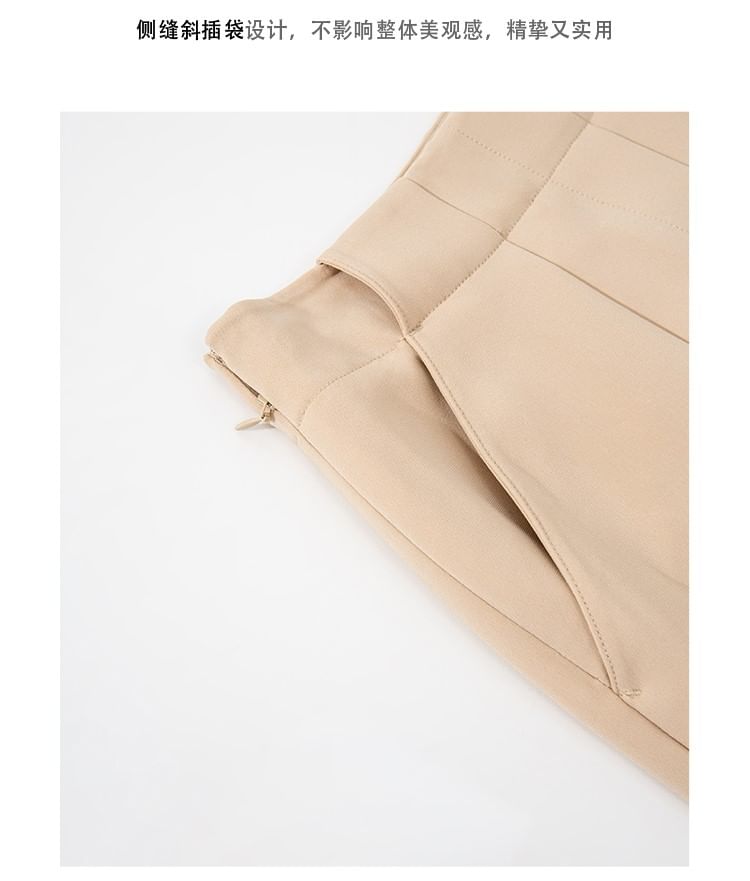 Sleeveless Asymmetrical Top / High Waist Straight Leg Pants