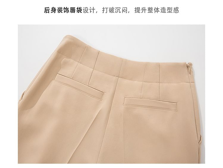 Sleeveless Asymmetrical Top / High Waist Straight Leg Pants