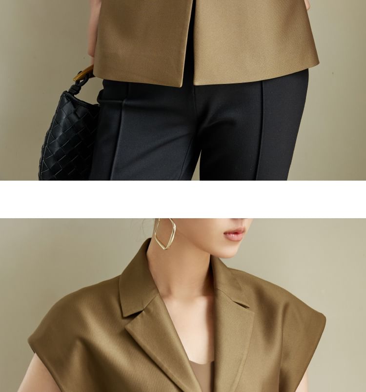 Short-Sleeve Twisted Plain Shirt