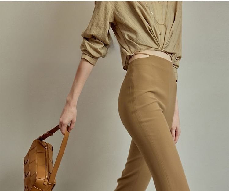 High Rise Plain Bootcut Pants