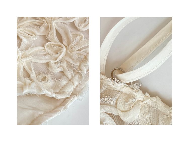 Short-Sleeve cold Shoulder Floral Pattern Blouse