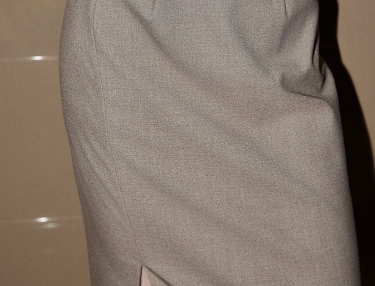 Crop Tank Top / High Waist Plain Maxi Skirt