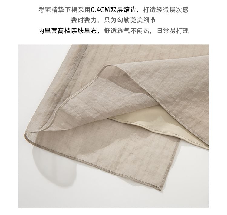 Long-Sleeve sheer Shirt / Spaghetti Strap Maxi Dress