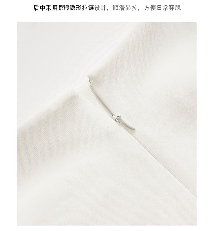 Sleeveless Square Neck Plain Shirt Dress