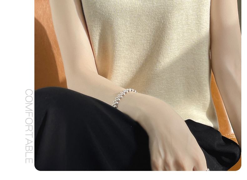 Crewneck Glitter Plain Sweater Vest